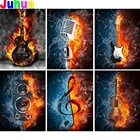 Музыкальное оборудование, гитара, полностью квадратная круглая Алмазная вышивка, подарок 5D, музыкальная алмазная живопись сделай сам, мозаика, домашний декор