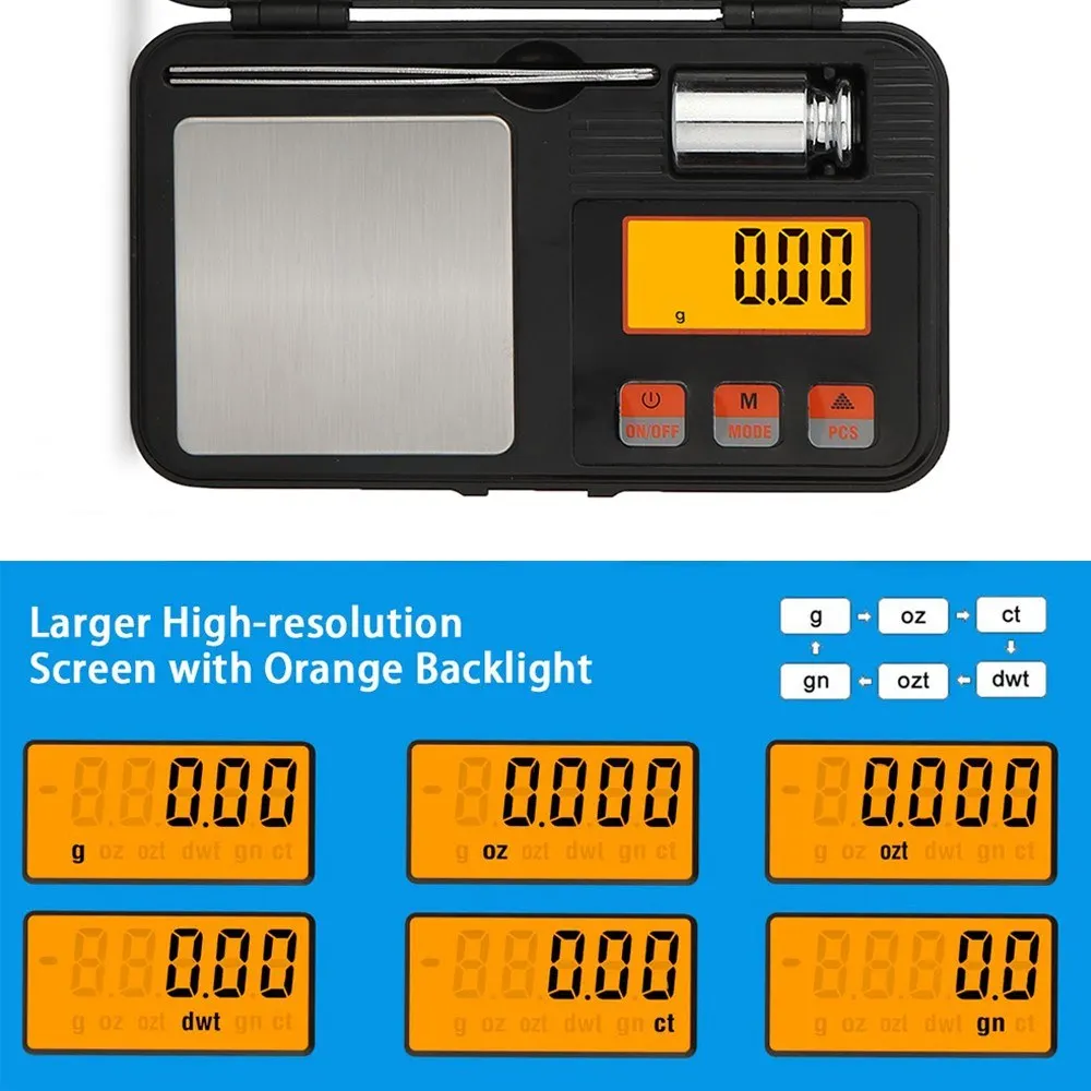 

High Precision Professional Digital Milligram Scale Portable Jewelry Scale Baking Scale Kitchen Scale with Tool Box Carat Scale