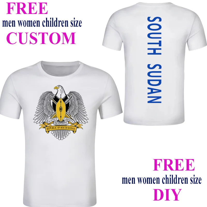 Южный Судан Мужская футболка на заказ синяя крутая уличная одежда Султан с