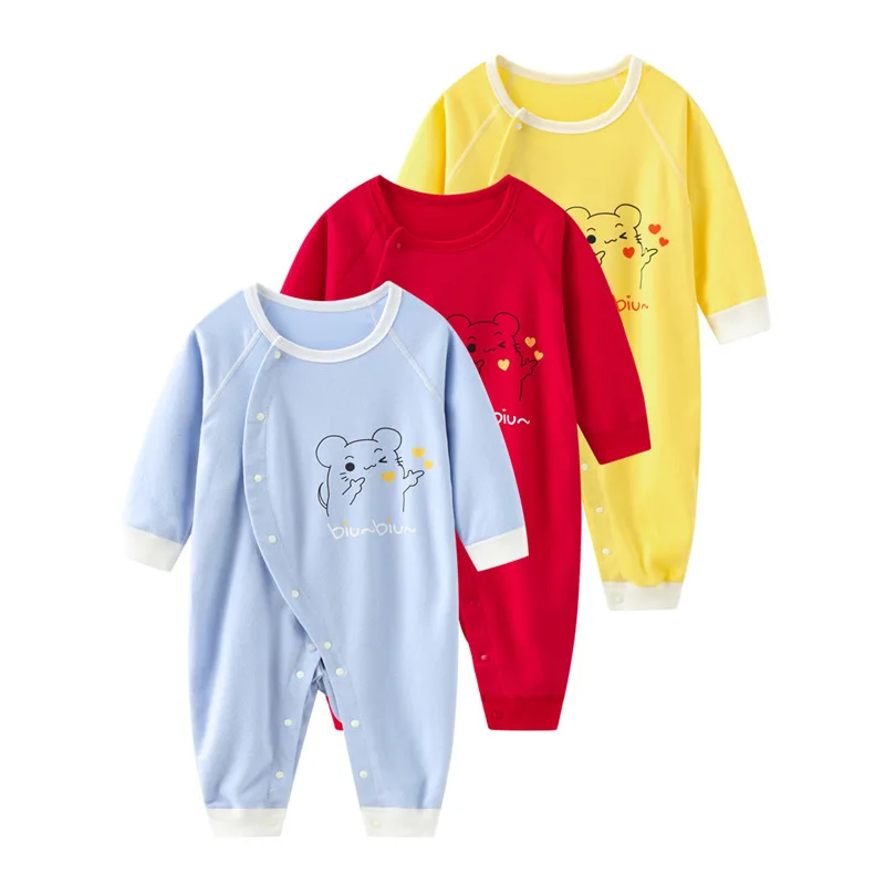 

Four Seasons Jumpsuit Newborn Clothes Pajamas Cute Cartoon Printing Baby Romper Boys/Girls Crawling Underwear 0-18 Months XB322