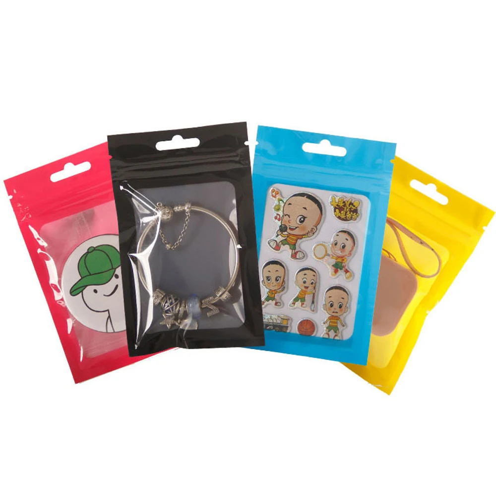 

Reusable Ziplock Phone Accessories Packaging Bags Earphone Bag Flat W/Tear Notch Plastic Mylar Pouches USB Cable Storage Bag