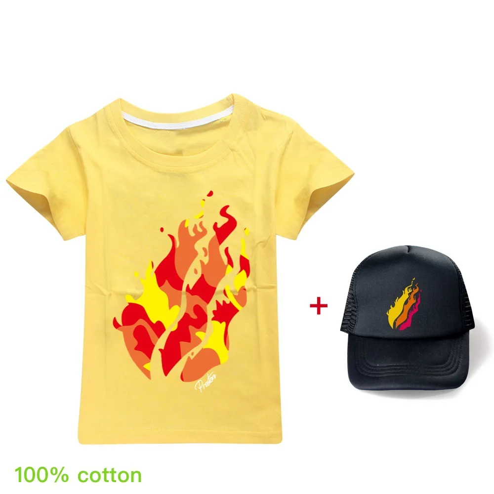 

New 2021 Summer T Shirt For Children Big Boys Girl PRESTONPLAYZS Colour 3d Printed t-shirt Preston Playzs Tops Kids Clothes2-16Y