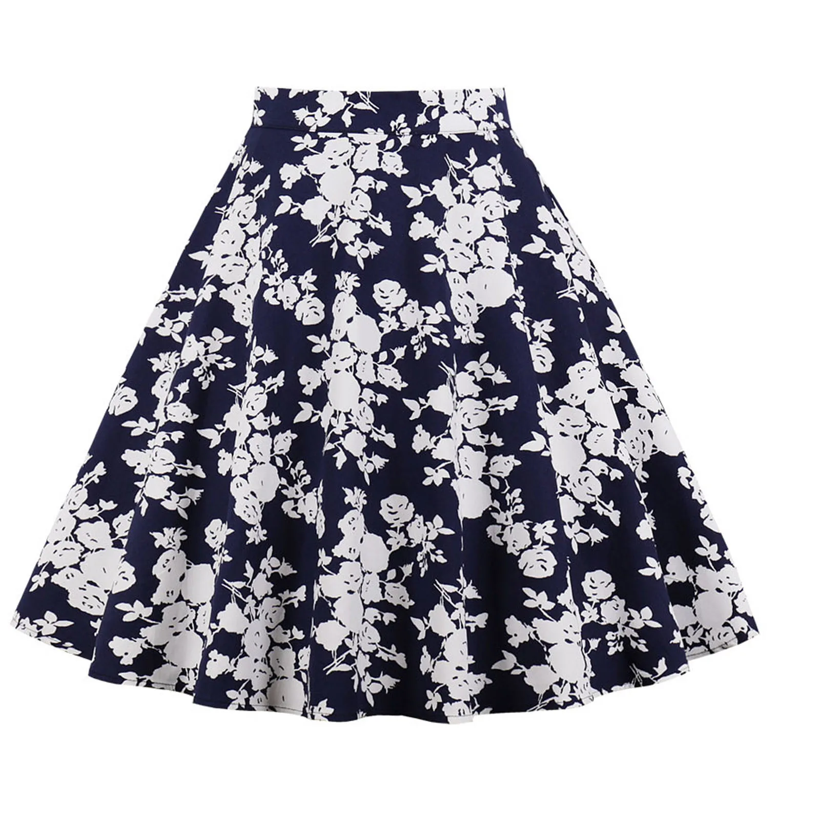 

Pleated Skirt Women Fashion Casual Versatile Floral Print Knee Length A-Line Skirt Ladies Charm Skirt faldas mujer moda 2021