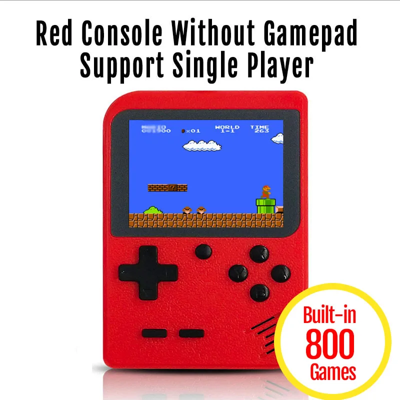 Only Red Console 800 в 1 Ретро видео игровая консоль портативная игра портативная Карманная игровая консоль мини портативный плеер для детей подарок - Цвет: Only Red Console