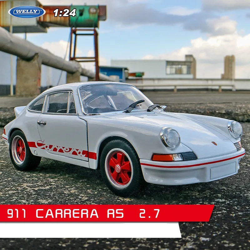Welly 1:24 Porsche 911 CarreraRS автомобиль сплав модель автомобиля Моделирование Украшение автомобиля коллекция Подарочная игрушка Литье под давлением модель игрушка для мальчиков - Цвет: 911 RS 2.7