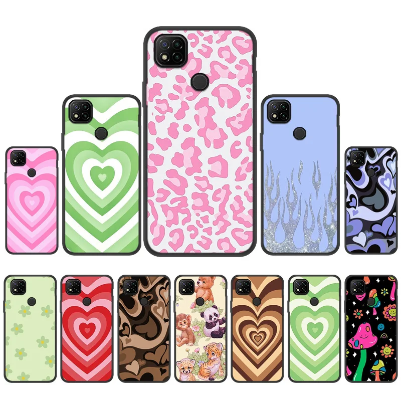 redmi 9c nfc case for xiaomi redmi note 11 10 8 9 pro 9c 9a 9t case heart circle phone cover xiaomi 11t mi 11 lite 5g funda soft free global shipping