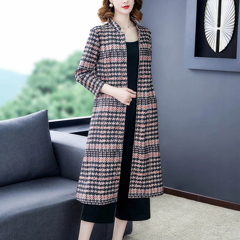 Принт с геометрическим узором женский плащ осеннее высококачественное шикарное