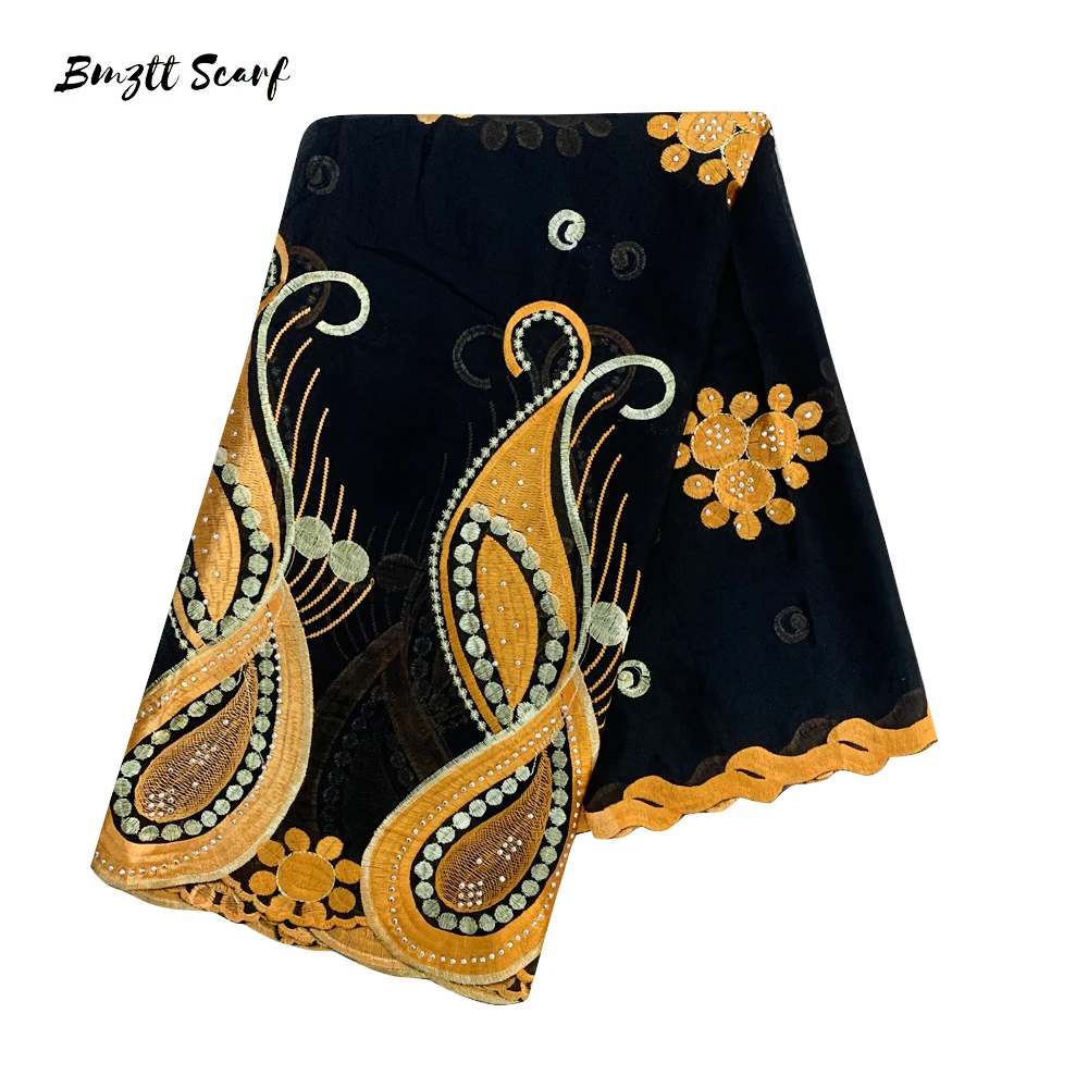 

Muslim Fashion Set Cotton Broder Hijab Femme Musulman Grand Format 210x110 cm Femmes Africaines Enveloppant la Tête écharpe