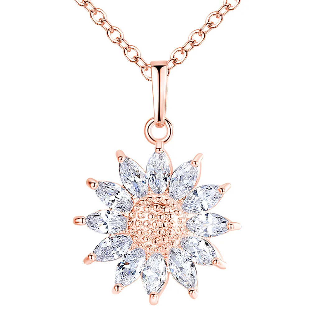 Женское колье с бриллиантами из циркония AAA цвета розового золота белого серебра|Подвески| |