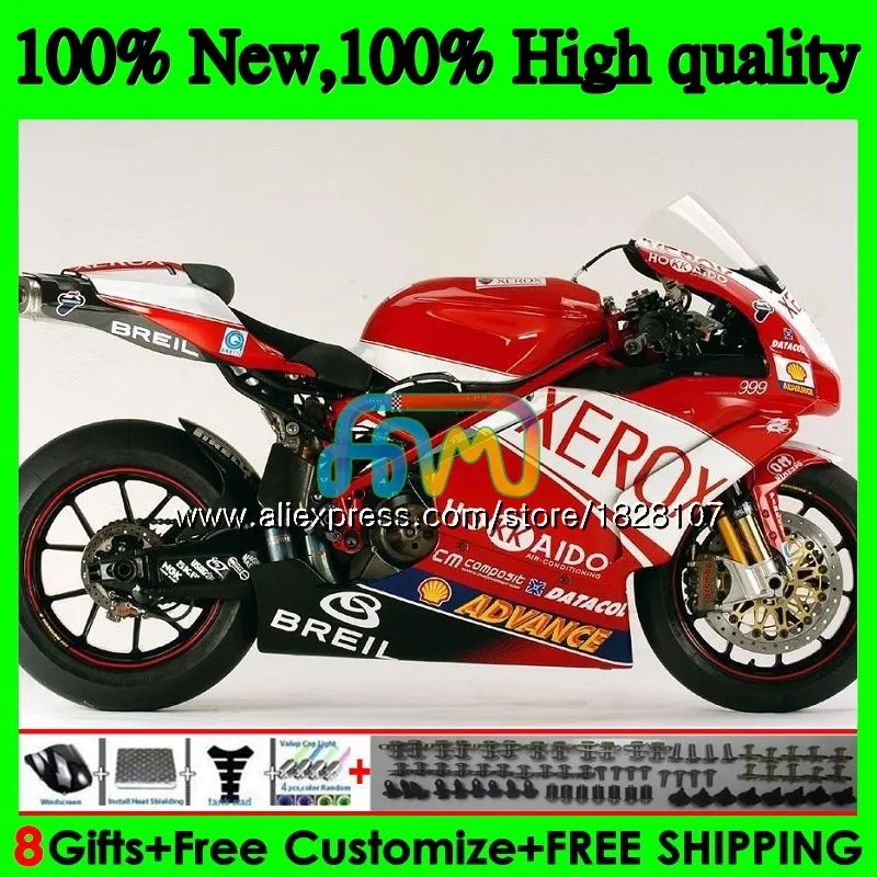 

OEM Body For DUCATI 749R 999R 749S 999S 749 999 05 06 Bodywork 79BS.83 749-999 CC 749 Red white 999 S R 2005 2006 Fairing kit