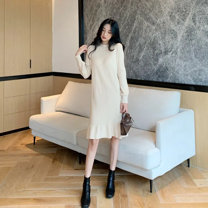 

Casual Women Spring Summer Dresses Fashionable Elegant V-Neck High Waist Vintage Korean Style Lady Office Lady Mini Dress
