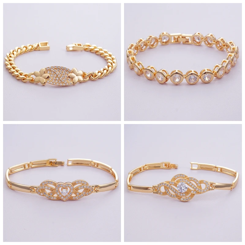 Аксессуары Позолоченные Браслеты для женщин и мужчин микро Pave CZ кубический