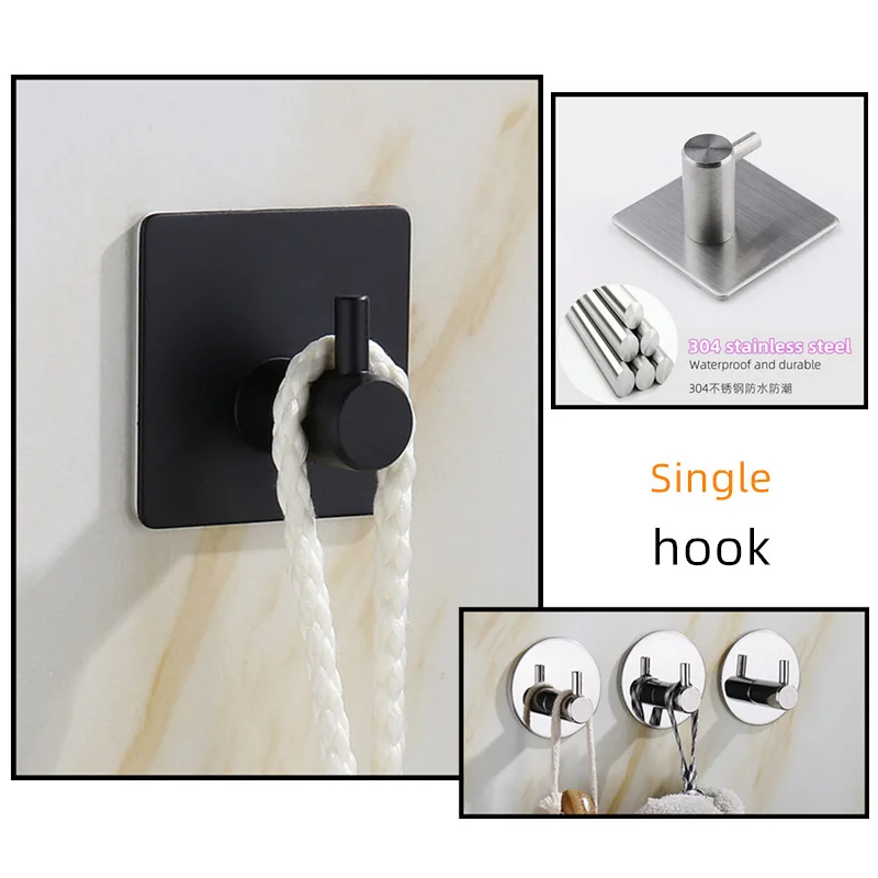 

304 Stainless Steel Magnetic Hook Strong Sticky Hook Door Back Coat Hook Hardware Coat Hook Key Hook 1PC