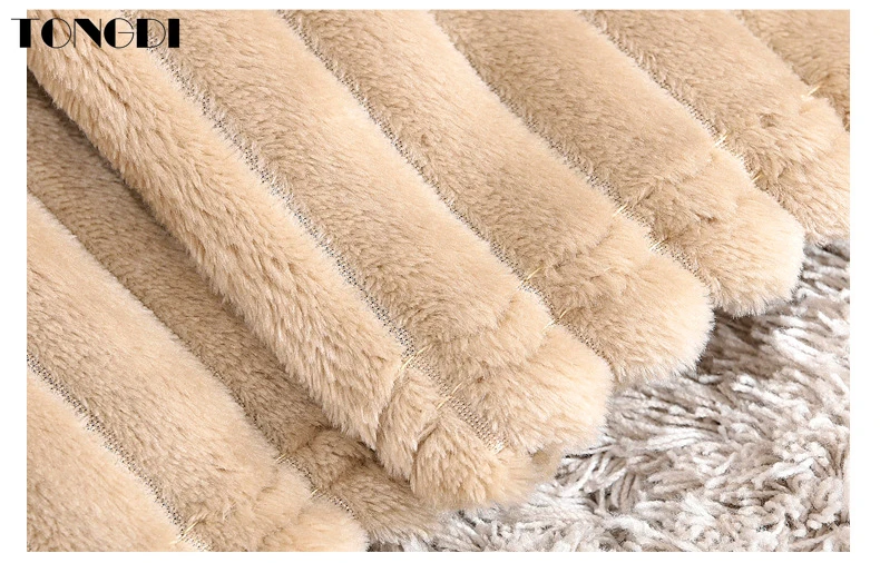 Модное однотонное вертикальное мягкое теплое легкое Флисовое одеяло TONGDI на