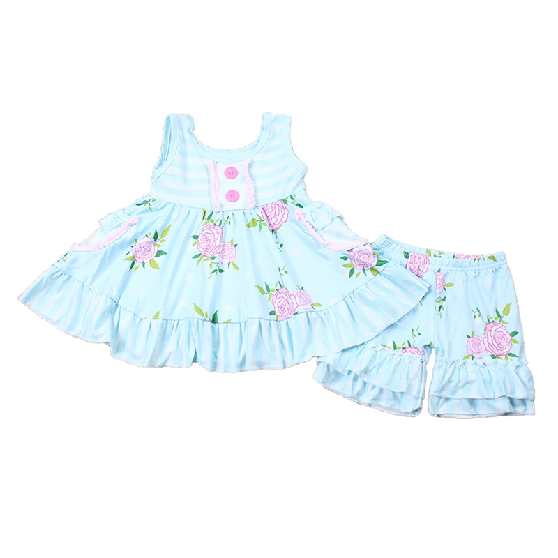 Новинка оптовая продажа платье для девочек с цветочным принтом и короткие
