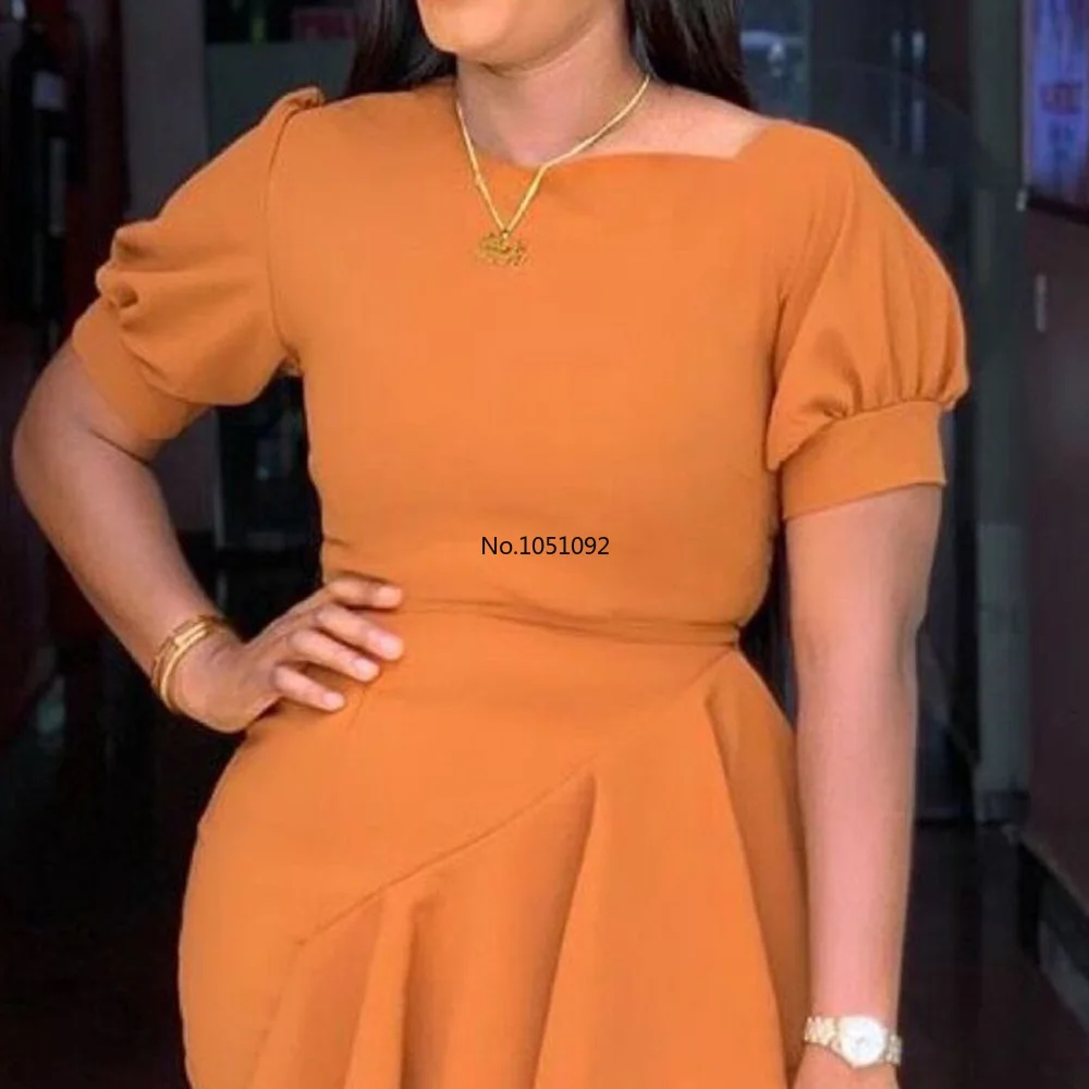 Летнее платье в африканском стиле женское облегающее с рукавами фонариками и