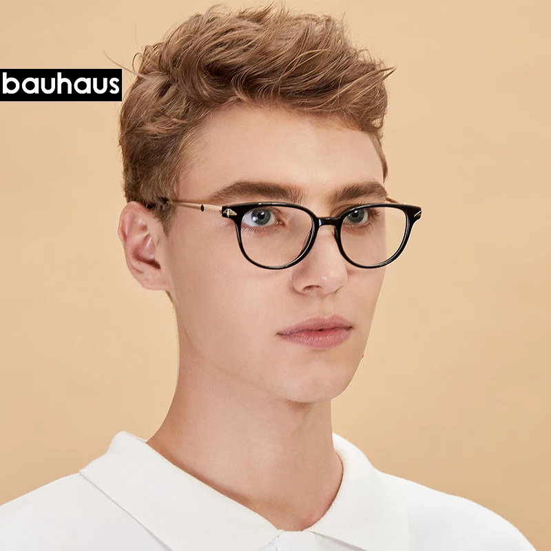 Bauhaus Модные прямоугольные ацетатные мужские и женские черные оптические очки в оправе очки