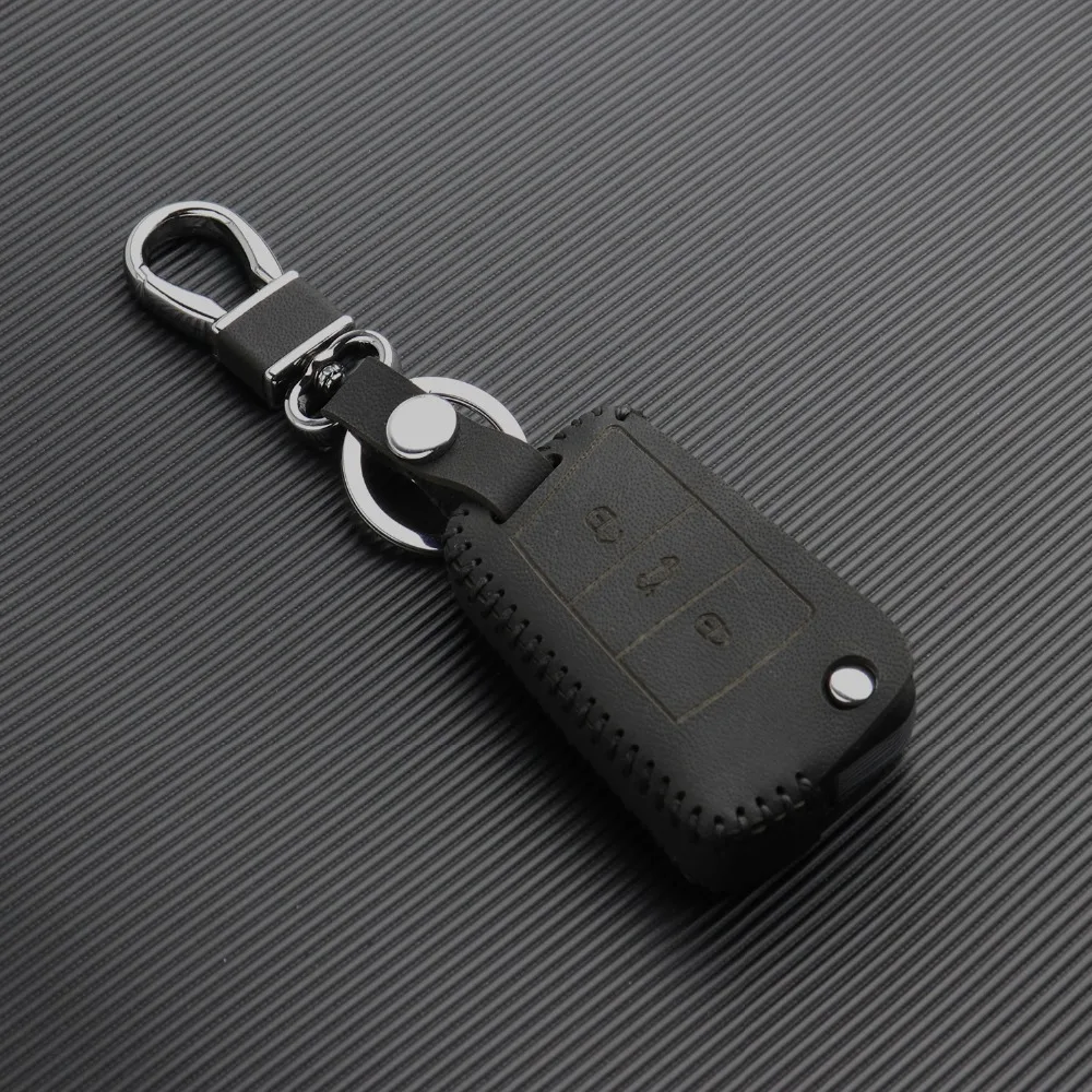Кожаный чехол для ключей для VW Golf 7 Passat Tiguan Bora сиденье для Polo Leon Ibiza Skoda Octavia A7 чехол Брелок для ключей