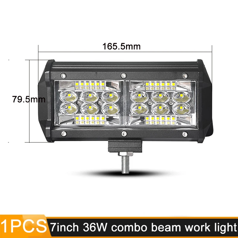 1PCS 36W combo DERI светодиодный рабочий светильник, 7 дюймов, 32 Вт, 36 Вт, 120 Вт, 150 Вт, комбинированный луч, Рабочая лампа, светодиодный светильник для внедорожника, 4x4, 4WD, трактор, противотуманная фара - Цвет: 1PCS 36W combo