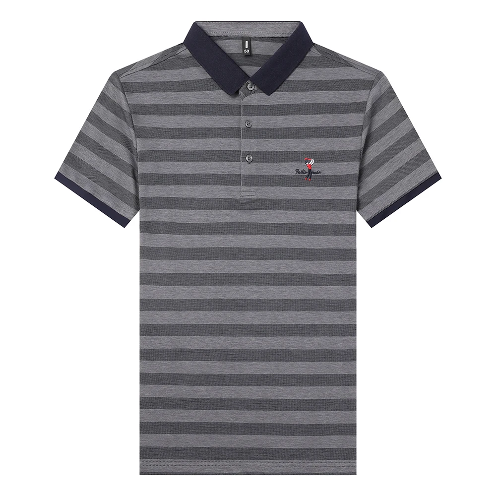 

New Top Grade Summer Brand Cotton Spandex Striped Mens Designer Polo Shirts With Short Sleeve Casual Tops Fashions Men Clothing