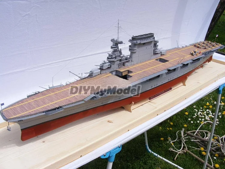 DIYMyModeI-portaaviones de EE. UU., Kit de maqueta de papel artesanal DIY de 1:200, rompecabezas de juguete hechos a mano, utillaje de pel&iacute;cula-2