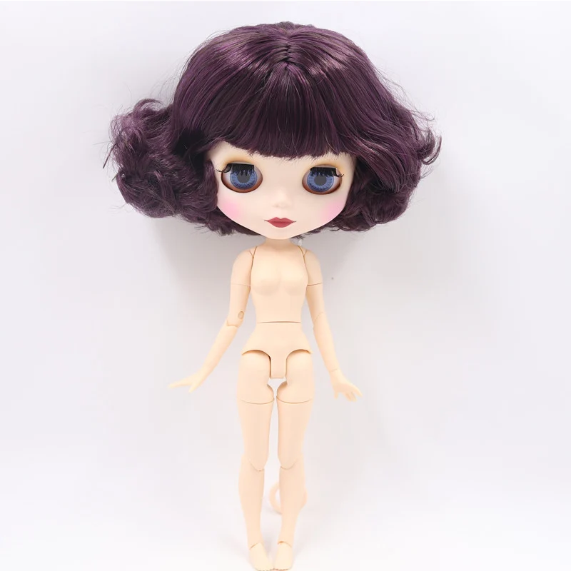 A nude doll ICY Nude Blyth кукла на заказ № BL135/950 фиолетовый микс каштановые волосы белый цвет кожи 1/6 bjd, pullip, licca, jerryberry - Цвет: A nude doll
