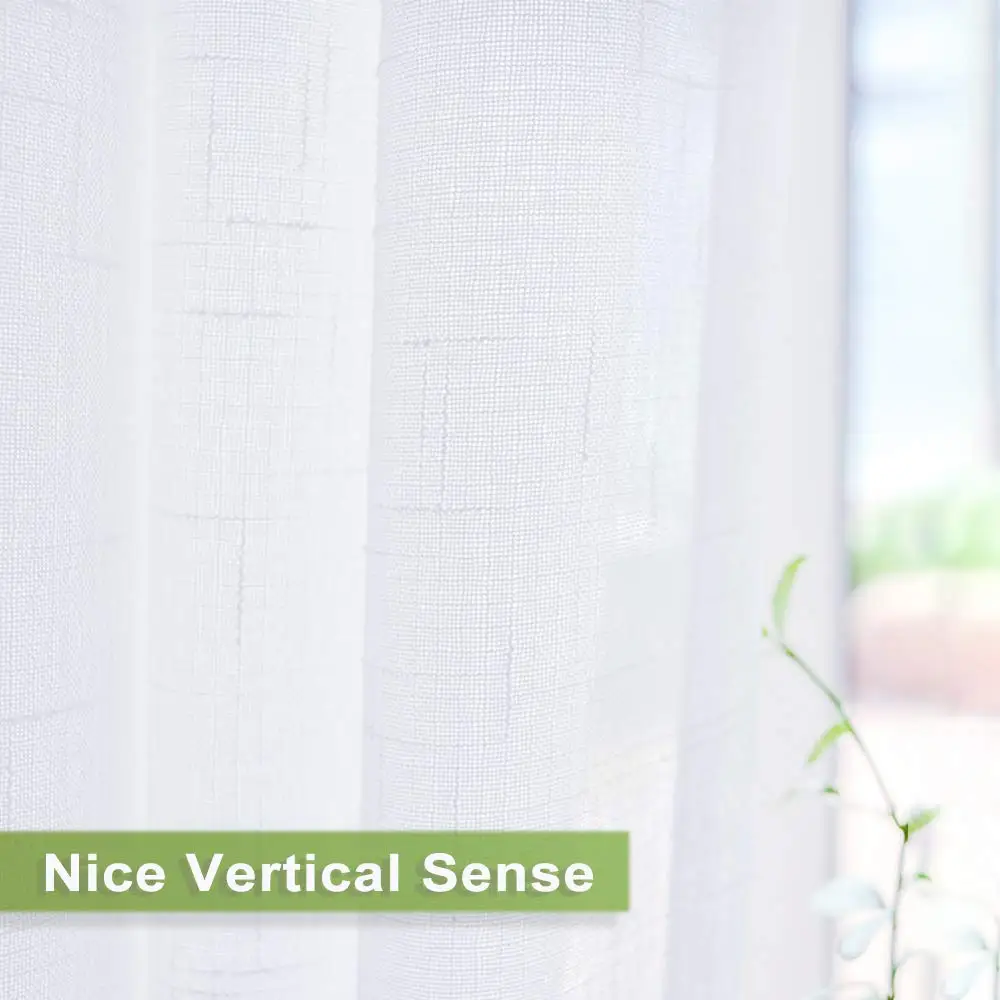 NICETOWN льняная текстурированная полупрозрачная вуаль прозрачная драпировка для
