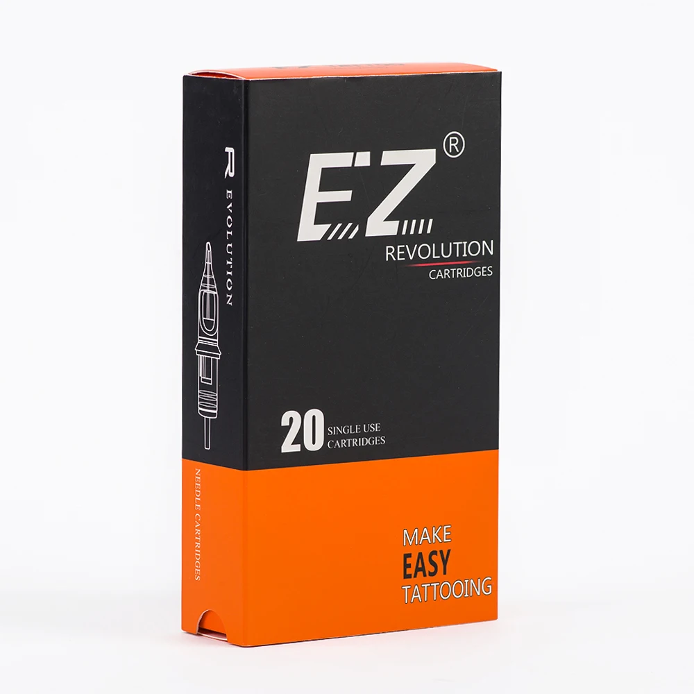 EZ Revolution Tattoo Needles Cartridge Round Shaders #12 0.35mm Long Taper for Machine and Grips 20 pcs /box | Красота и здоровье