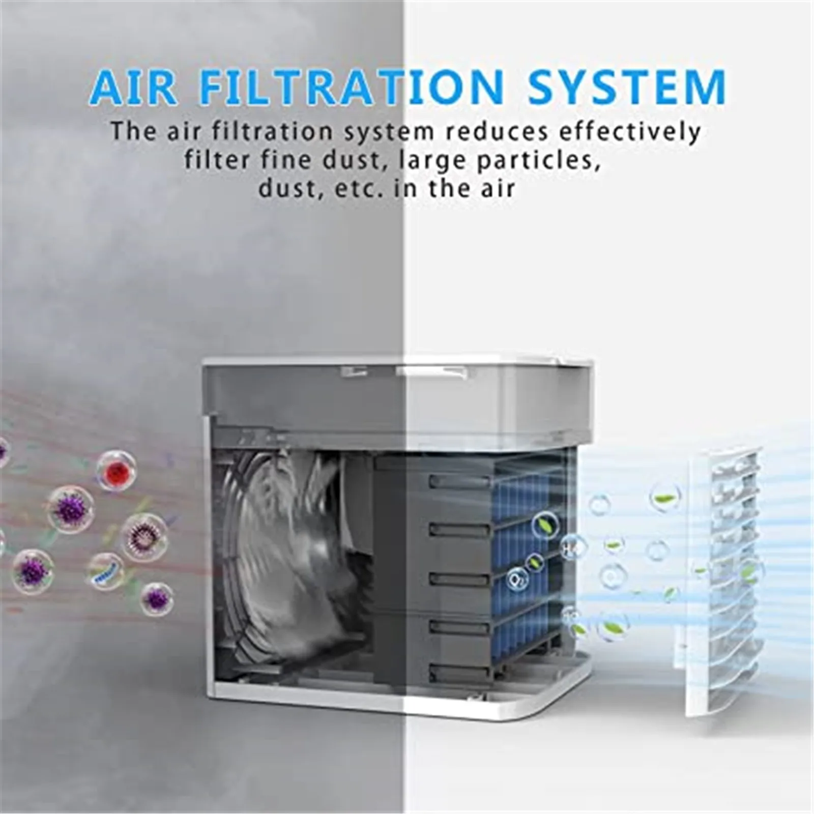 

Mini Air Conditioning Fan Personal Air Cooler 180ml 20db Water Mist Fan Portable Usb Mini Office Desktop Electric Cooling Fan