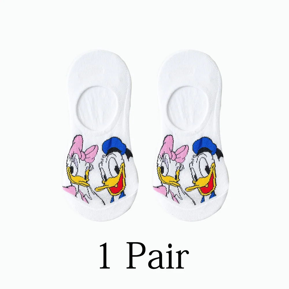 one pair 6 Для женщин носки в Корейском стиле летнее платье с милыми животными, Носки с рисунком медведя из мультика Мышь заниженные носки тонкие милые невидимые силиконовые Нескользящие носки-башмачки дропшиппинг - Цвет: one pair 6