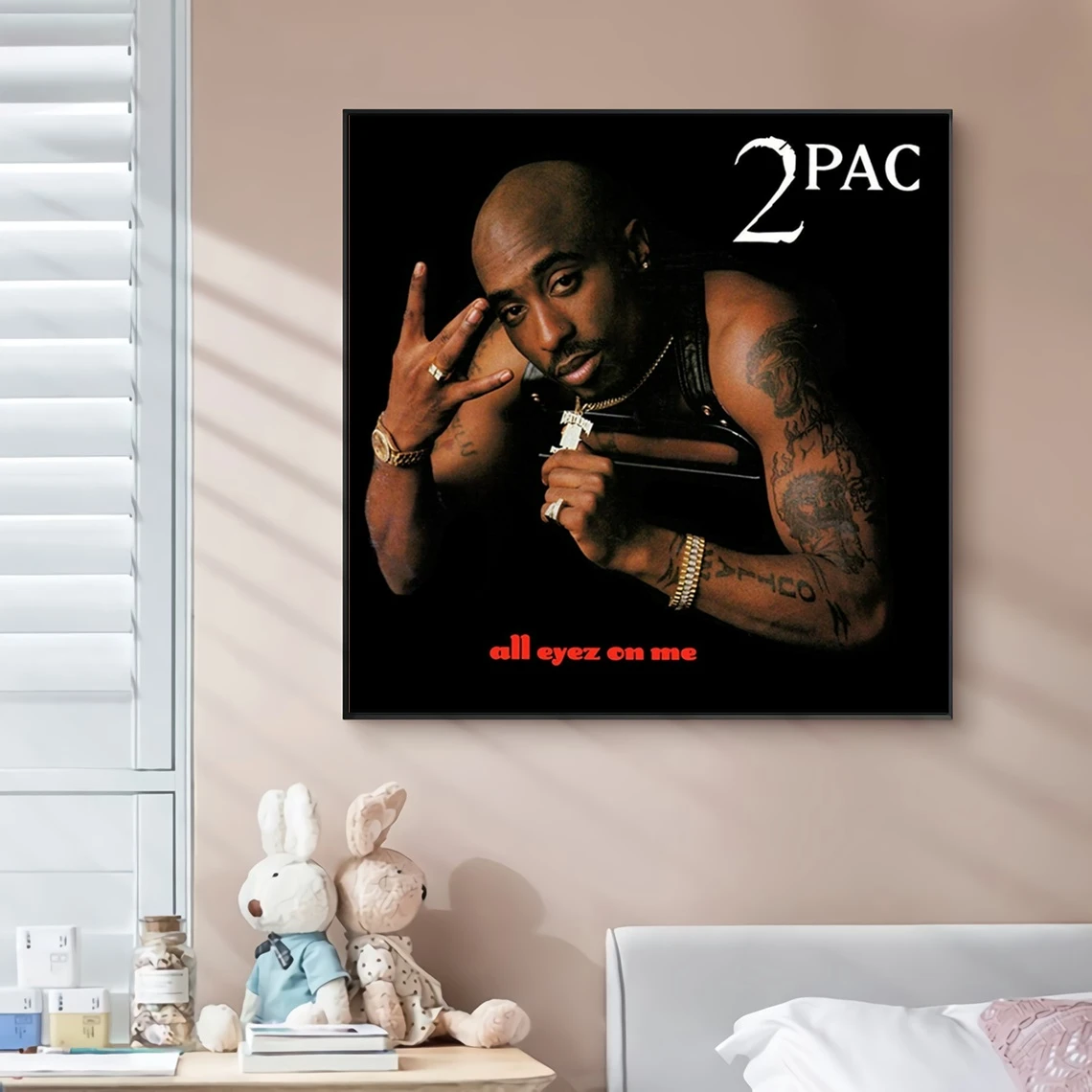 Музыкальный альбом Tupac Shakur 2pac, постер на холсте в стиле хип-хоп, рэпер, поп-музыка, звезда, настенная живопись, художественное украшение (без рамки)