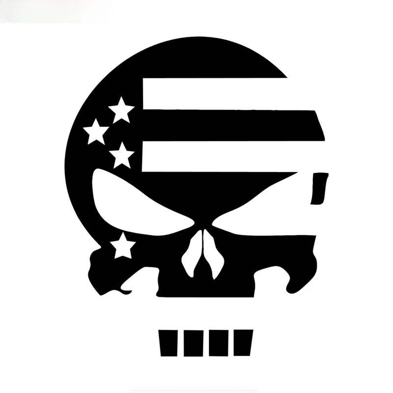 

Creative Car Sticker Skull USA Flag Car Sticker Vinyl Decals Motorcycle Accessories Sticker Reflective 15*12.3cm
