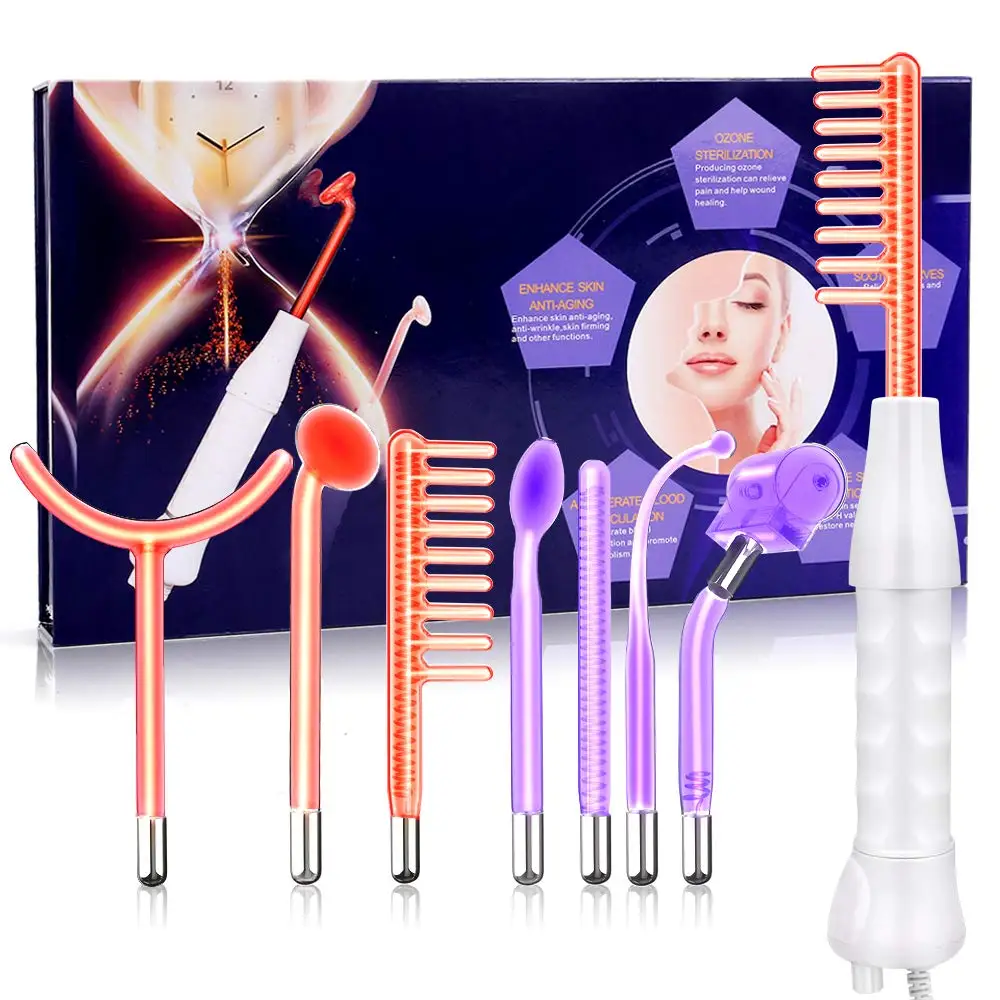 BT girl High Frequency Facial Electrotherapy Device with 7 Electrode for Reducing Wrinkles Acne Beauty Care