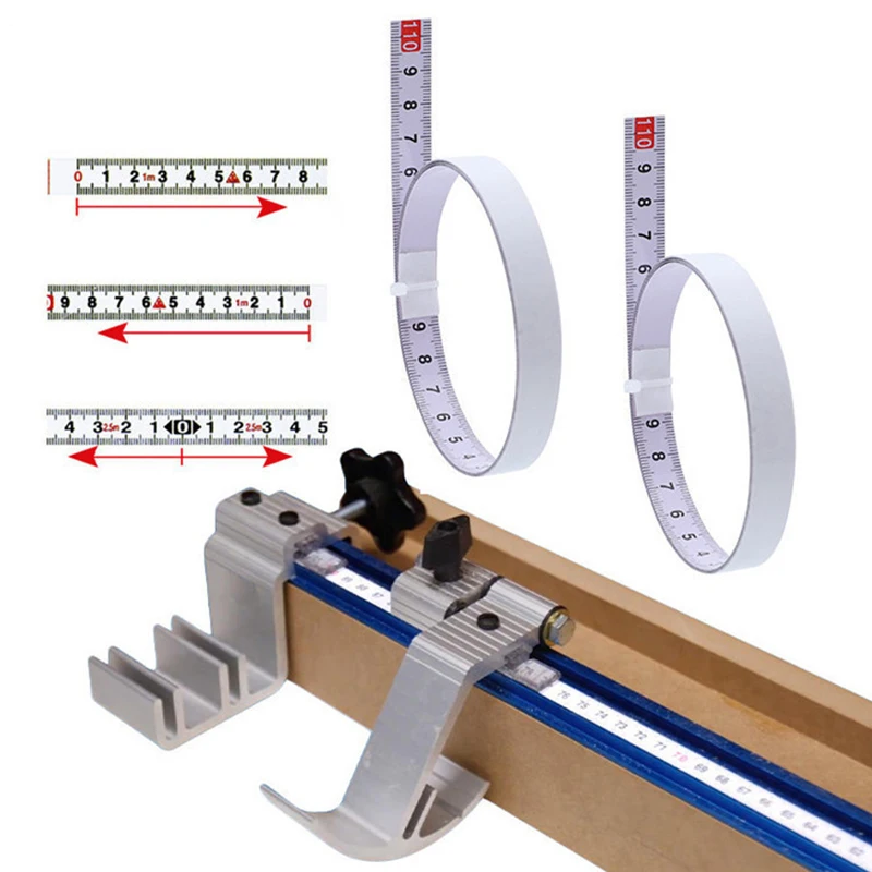 

1/2/3/5M Self Adhesive Miter Saw Track Tape Measure Backing Metric Steel Ruler Tape Measurements Sticky Rule Woodworking Tool