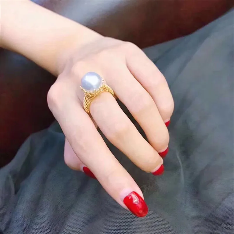 

Classic Rings Mounting Beads Resizable Design Rings Base 925 Silver Pearl Rings Settings Women DIY Pearl Ring Accessory No Pearl