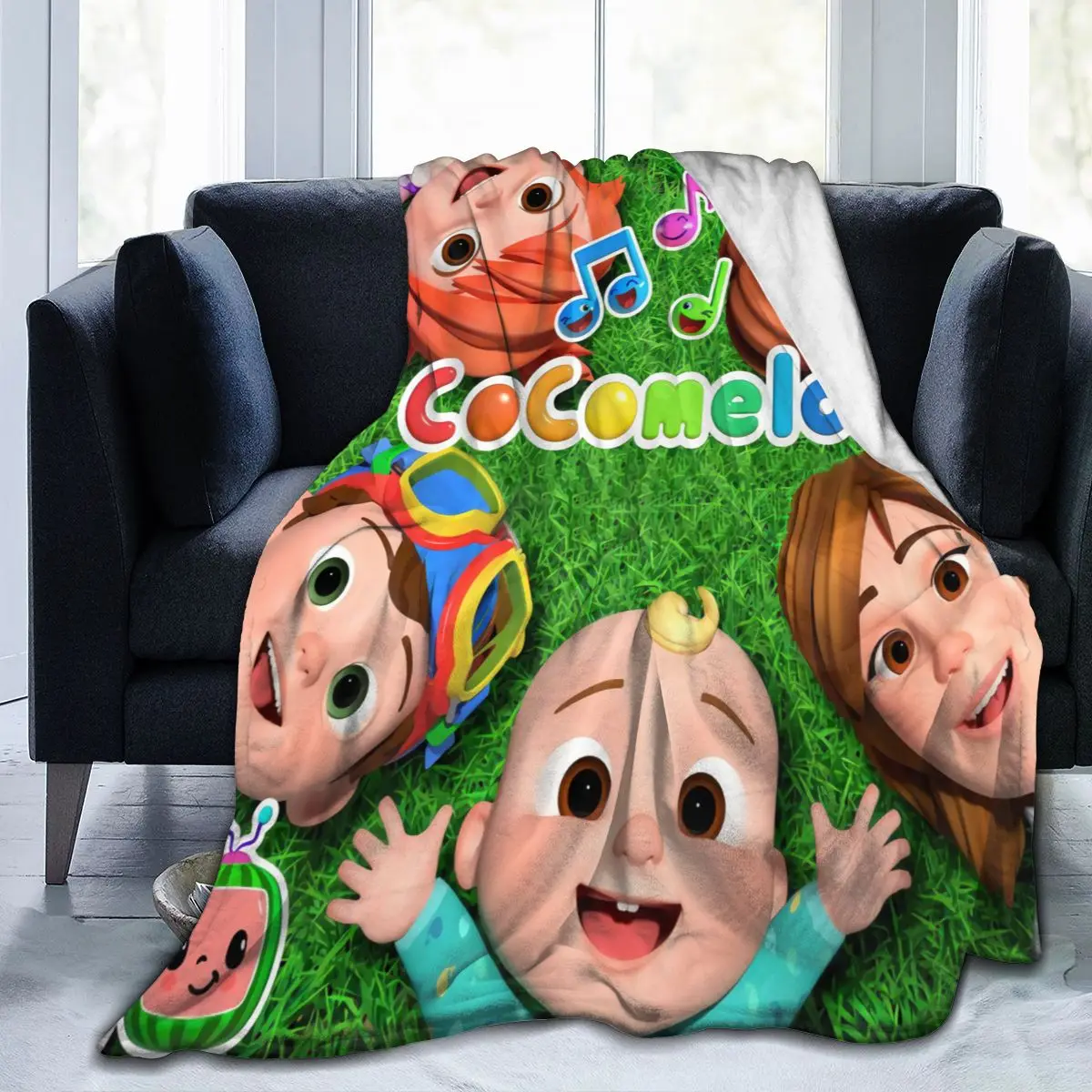 

5D-Printed Blanket Coco Melon Flannel Blanket Bed Throw Soft Cartoon Printed Bedspread Bedspread Sofa Gift-00