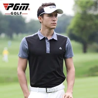 2020 pgm new golf apparel mens summer breathable stitching short sleeved quick drying golf t shirt men sports clothing tops