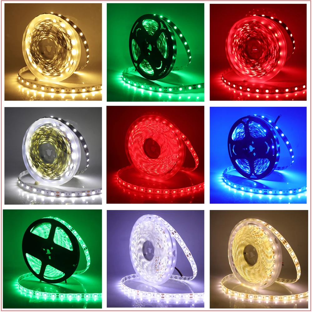 5 м 5050 RGB Светодиодная лента 12 в 60 светодиодов/м RGBW RGBWW Гибкая ленточная
