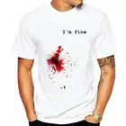 Im Fine футболка пятна крови брызг Хэллоуин ударная рана Мужчины Леди L326