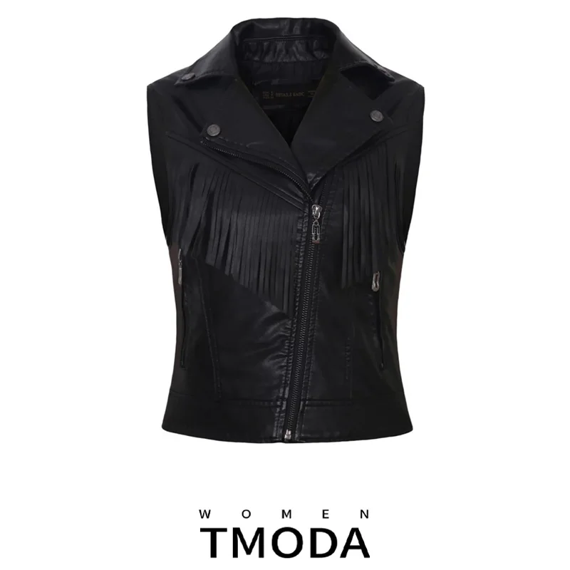 Куртка-жилет TMODA260 Za Женская из искусственной кожи модная верхняя одежда