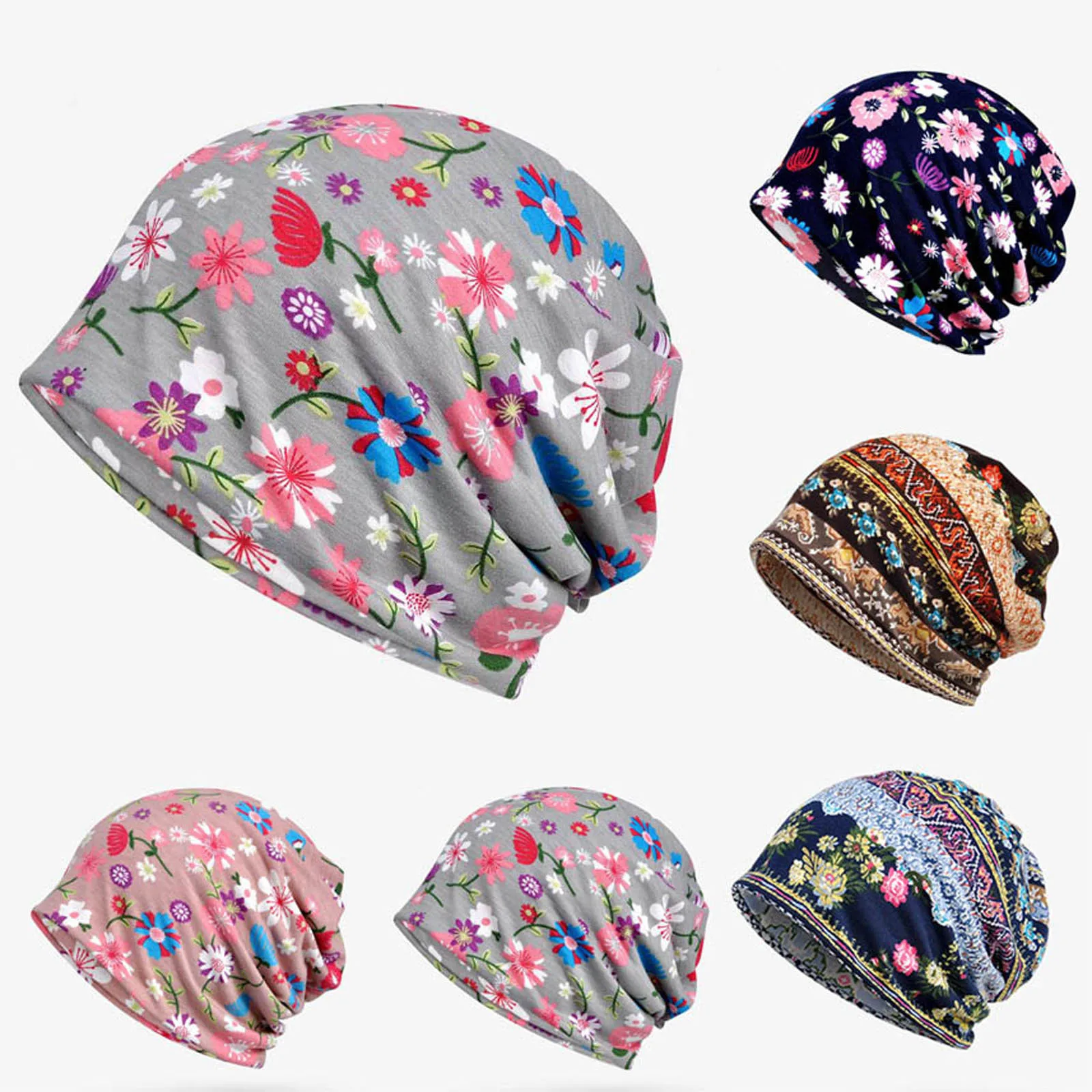 

Headgear Unisex Beanies Floral Print Mesh Breathable Hedging Hat Casual Adjustable Sweatband Polyester Dust Proof Work Cap