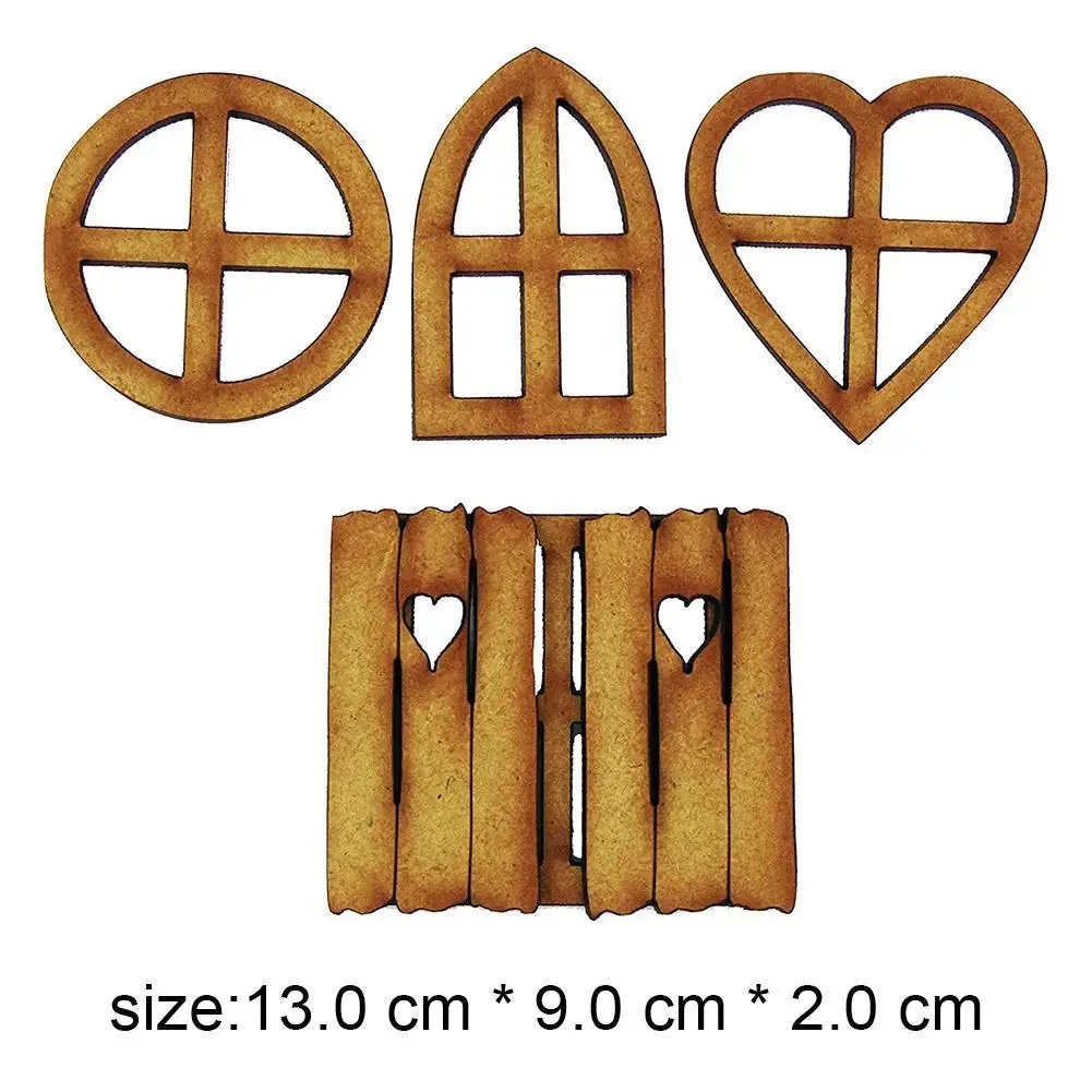 6pcsset wooden fairy elf door craft kit garden decor vintage house miniature landscape dollhouse ornament accessories kids gift free global shipping
