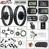 48v1500w bldc snow ebike conversion kit fat tire 20%c3%974 0 with rear cassette wheel hub motor with kt lcd3 display ricetoo