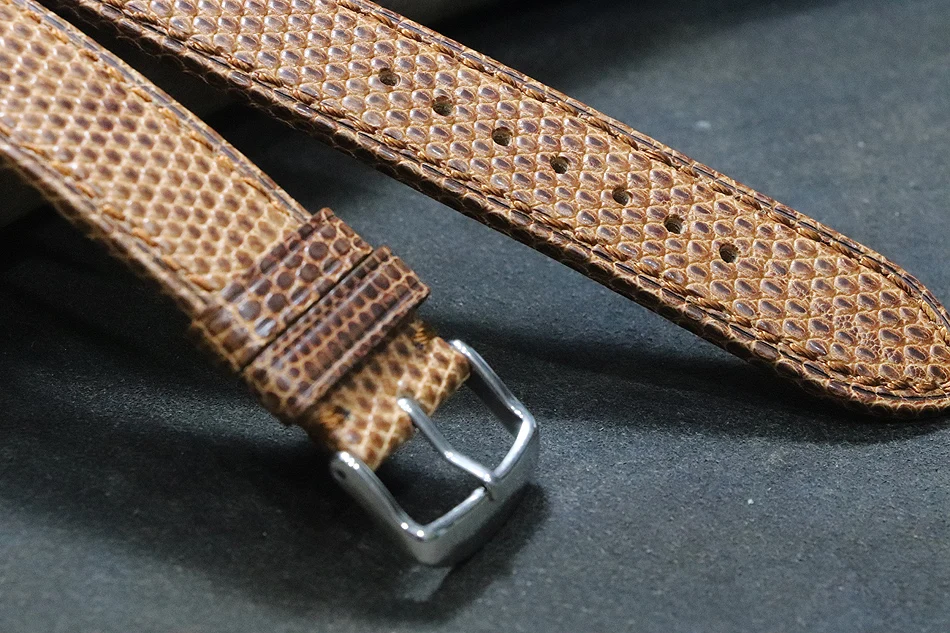 Watchbands 20mm 22mm High-quality lizard leather Genuine Leather Dark Brown Man Women Handmade Vintage Wrist Watch Band Strap