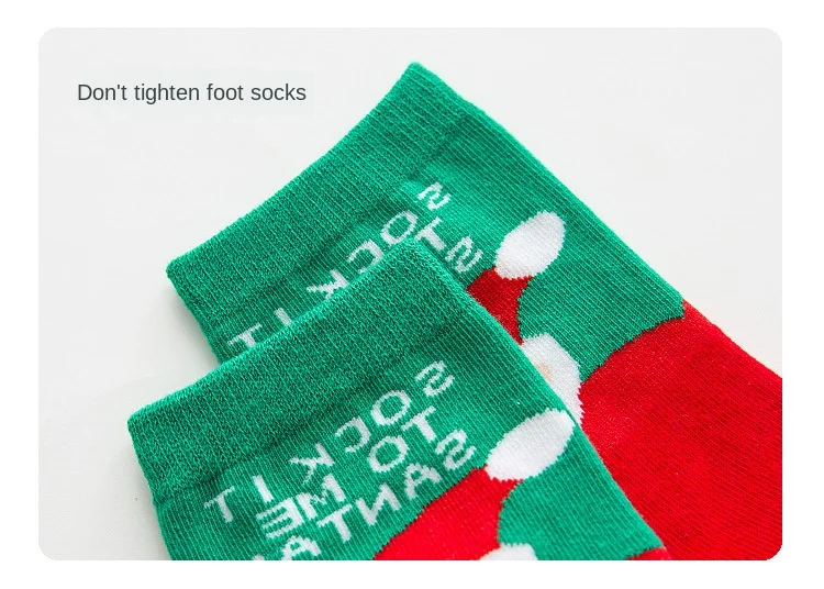 

Autumn winter new female cotton socks in knitting Christmas gift box Christmas socks