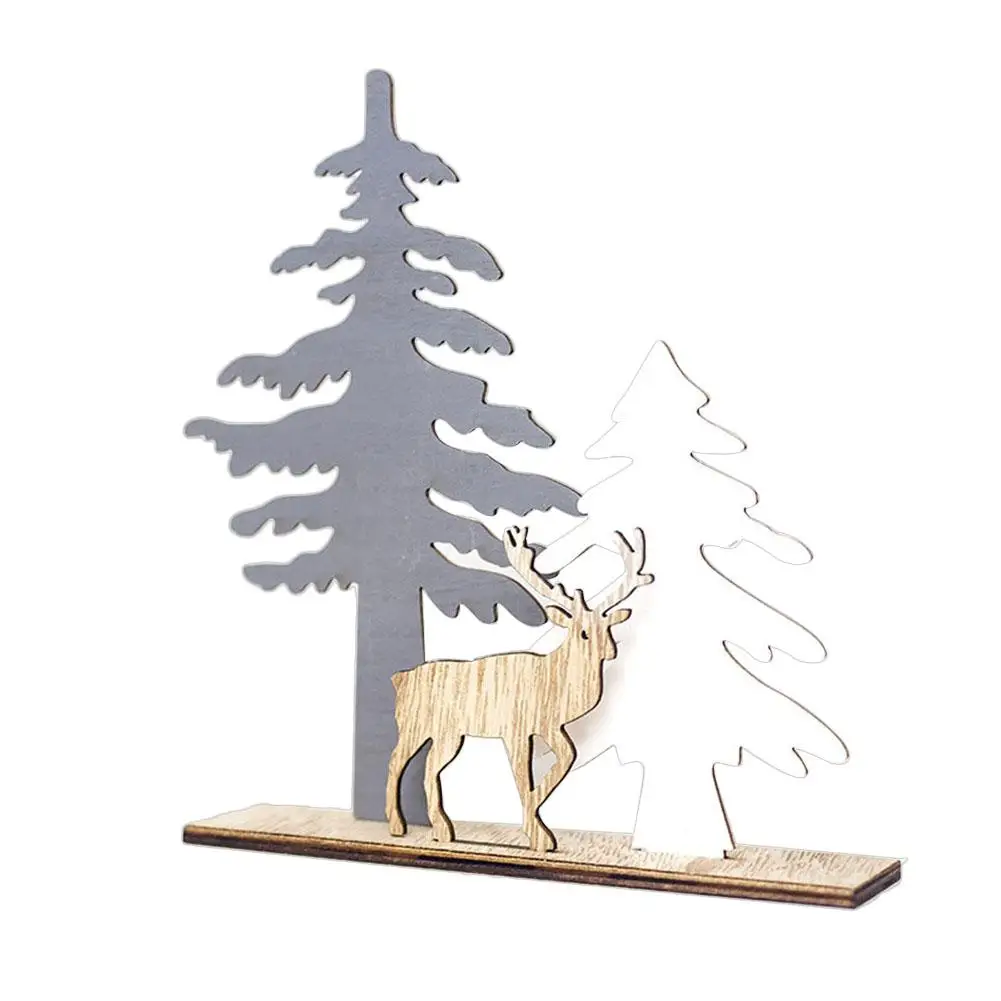 Олень Рождественское дерево настольная деревянная личность украшения