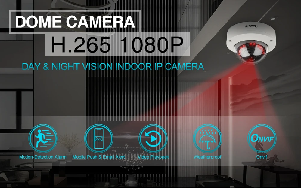MISECU 2,8 мм Антивандальная 1080P H.265 48 В POE камера металлическая Крытая купольная Onvif P2P камера обнаружения движения электронная почта ИК ночного наблюдения ip-камера