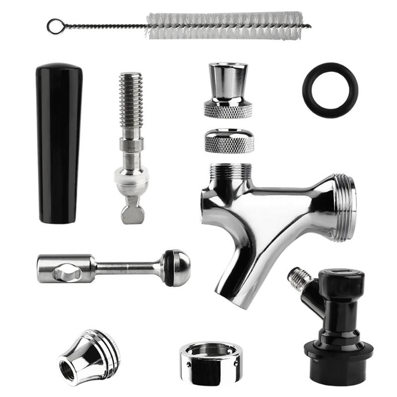 Craft Beer Tap Faucet with Gas Ball Lock Quick Disconnect Kit Home Brewing DIY Soda |