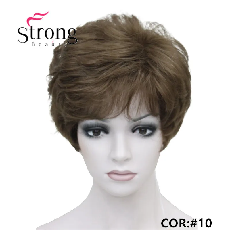 StrongBeauty женские парики пушистые естественные кудрявые короткие синтетические волосы Полный парик 11 цветов