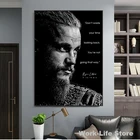 Картина на холсте с мотивирующей цитатой, постер с изображением фигуры викингов, настенная живопись с мотивирующей цитатой, декор для спальни